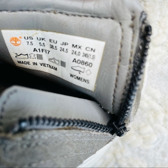 Timberland Sneakers Women's Size Slip On Gray Leather Platform - Picture 12 of 12